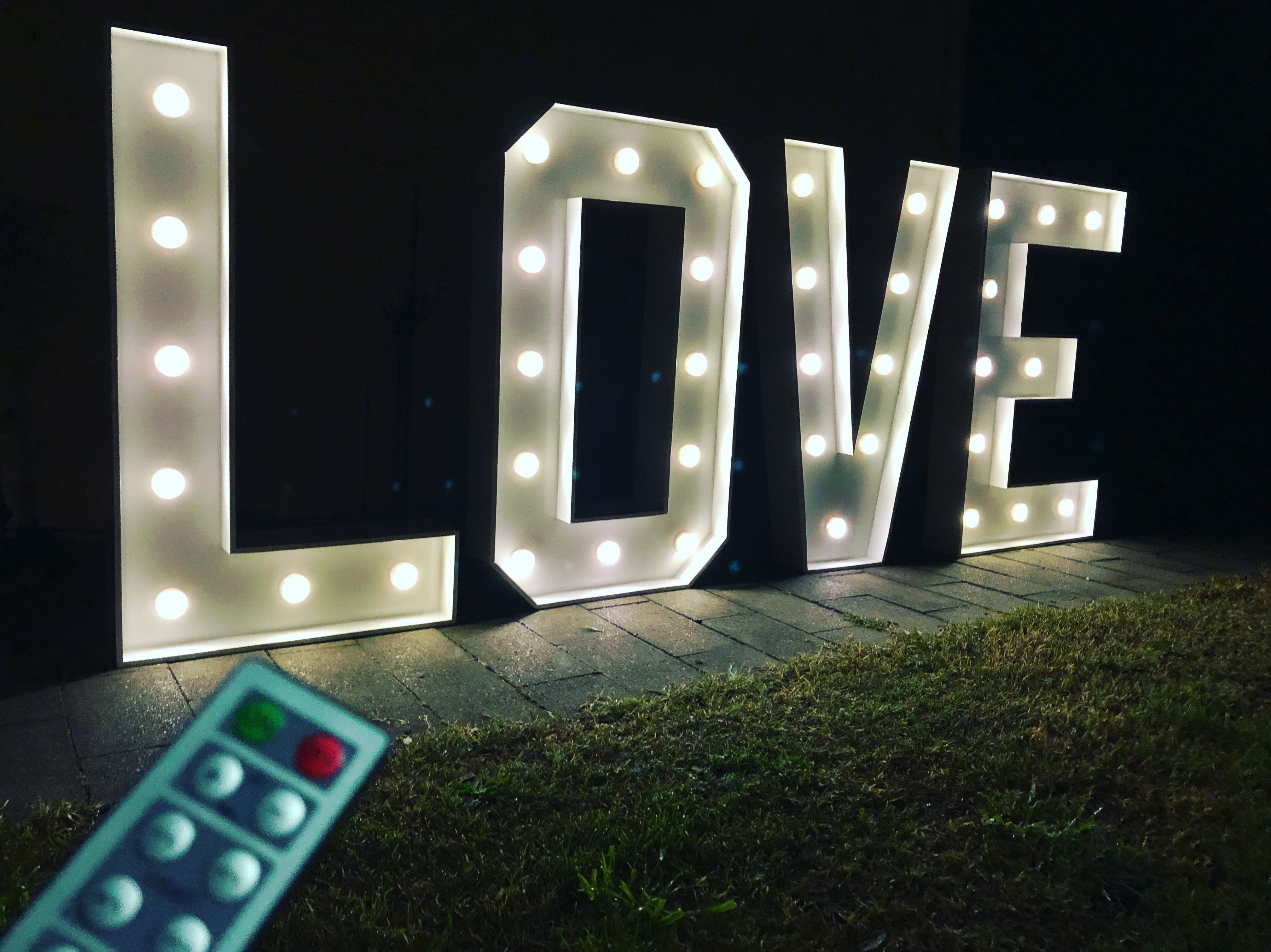 Party Hire Co Ballarat LED Light Up LOVE Letters Marquee Wedding Engagement Giant