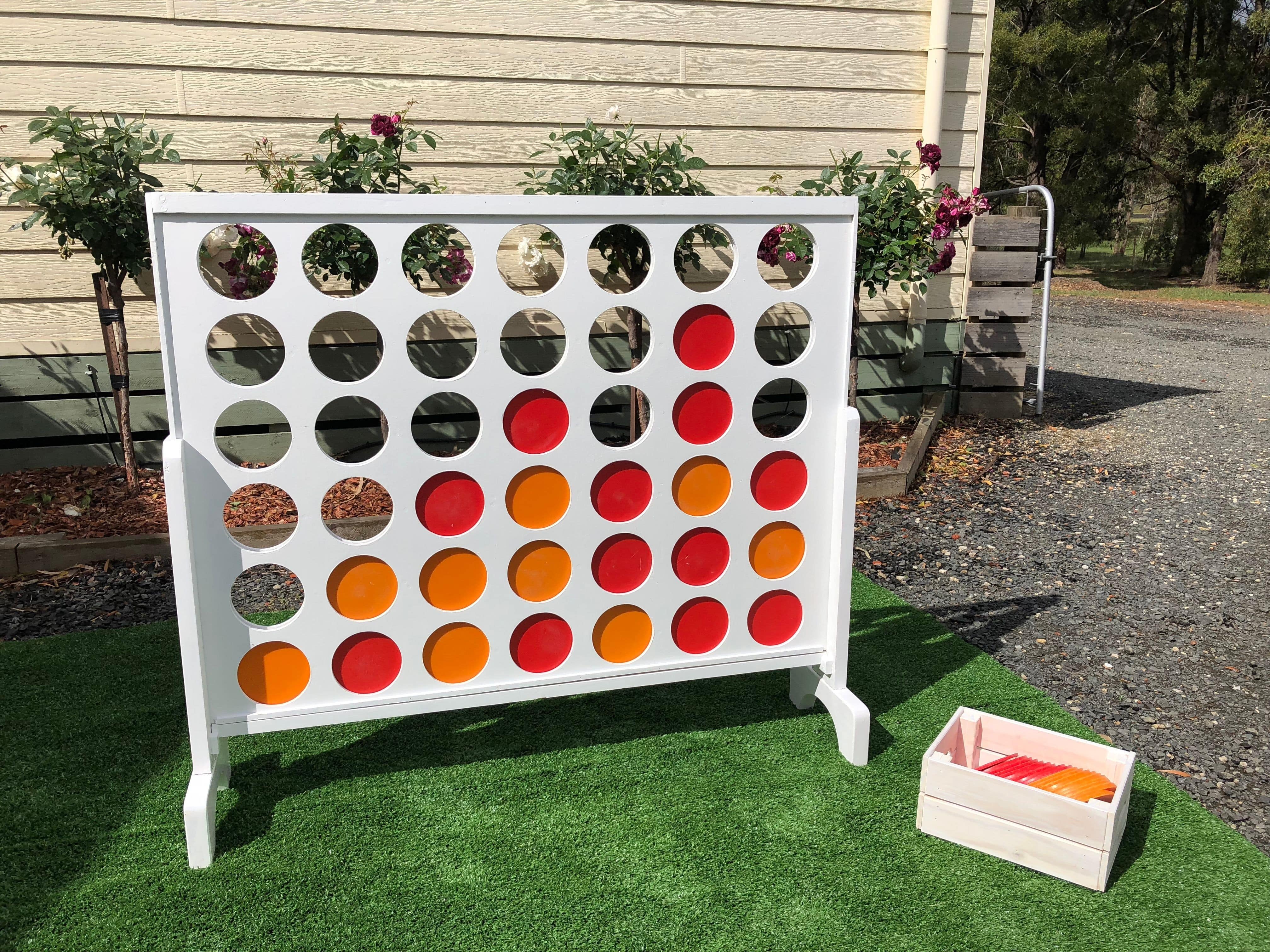 Party Hire Co Ballarat White Giant Connect Four Wedding Games Lawn Games