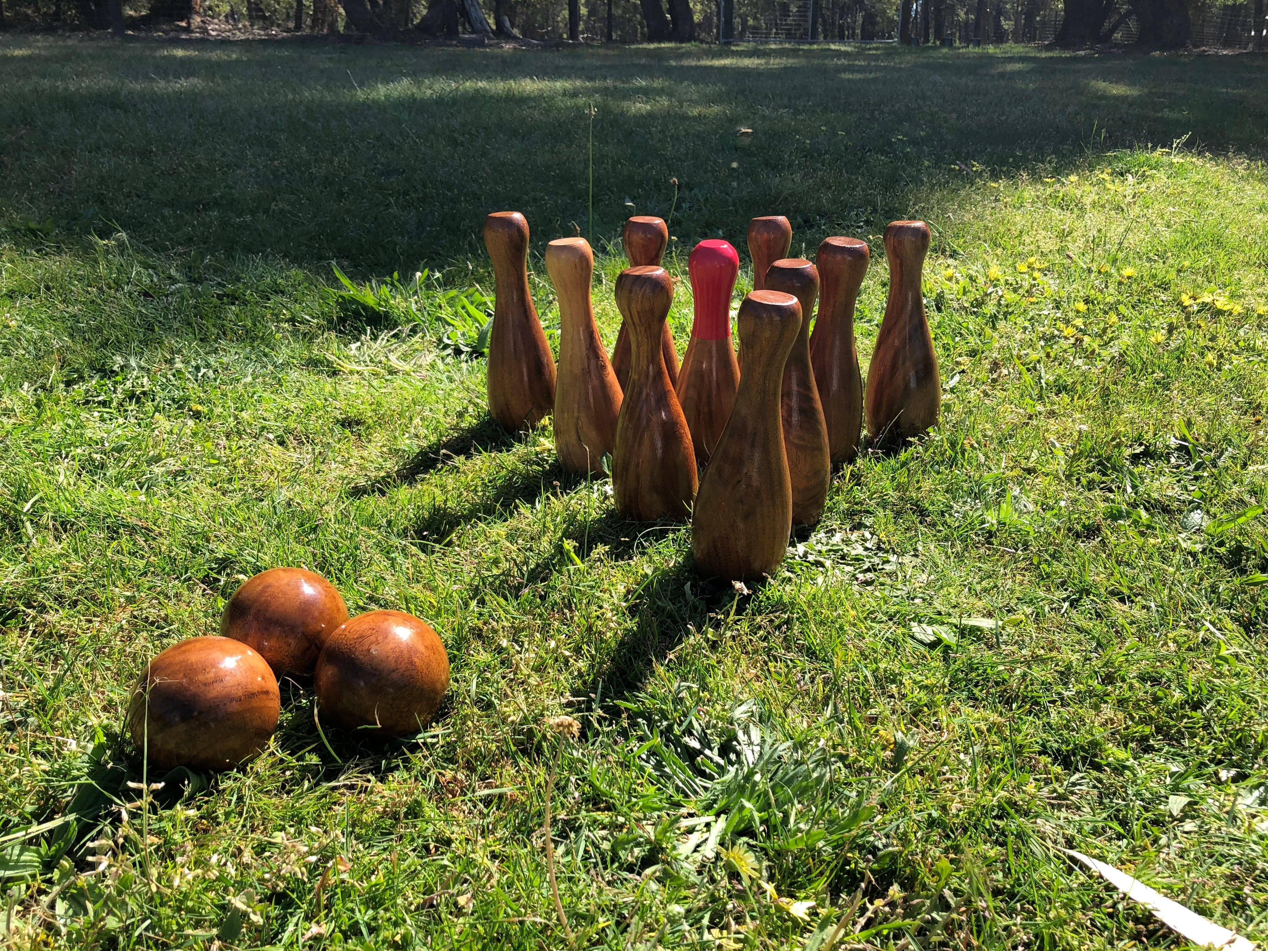 Party Hire Co Ballarat Wooden Skittles Bowling Lawn Games Wedding Games