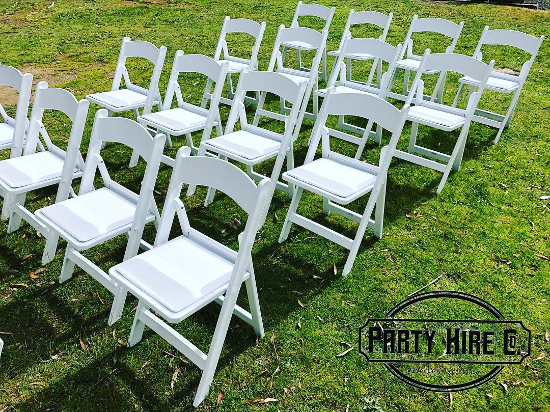 Party Hire Co Ballarat Americana Chair Hire White Folding Chair Wedding Chair