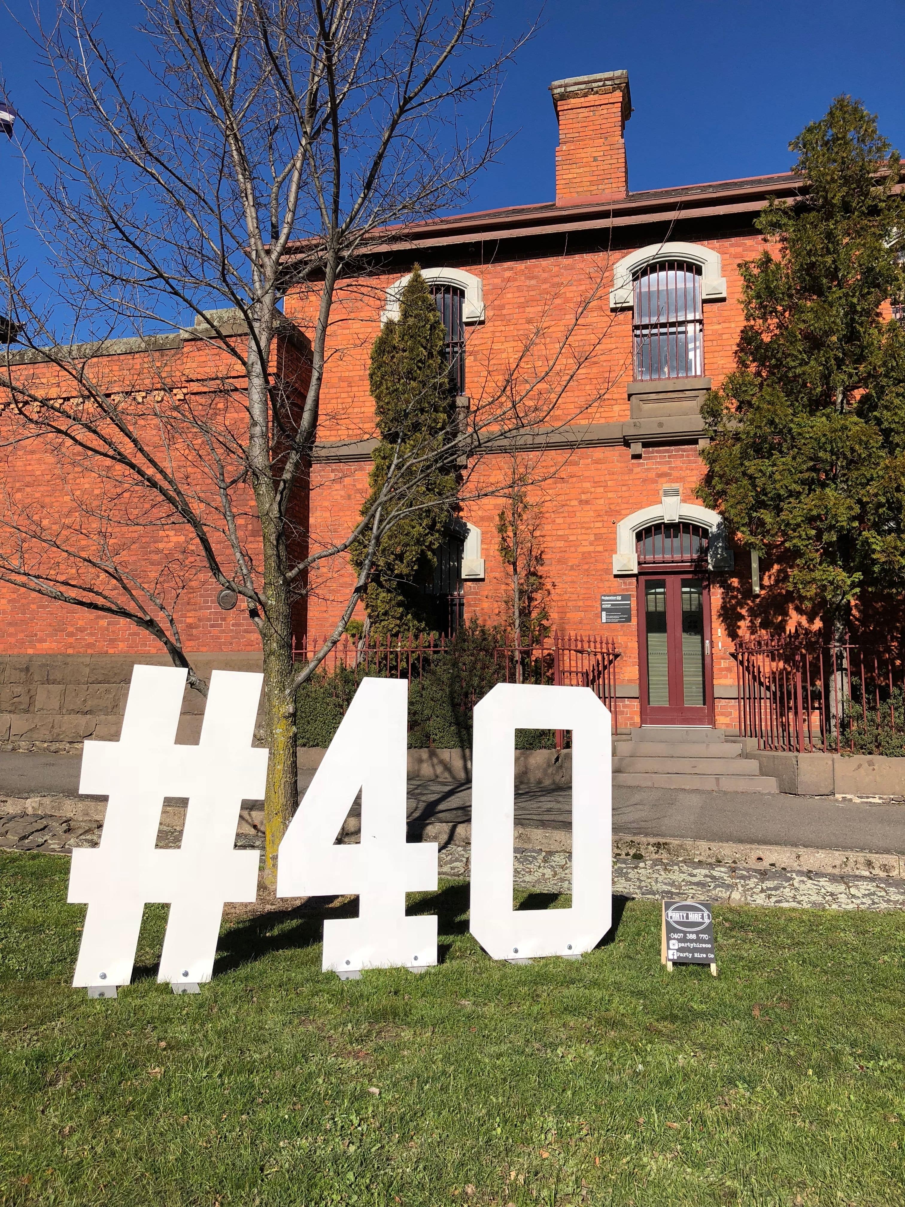 Party Hire Co Ballarat Giant 40 Hashtag #40 Giant Numbers